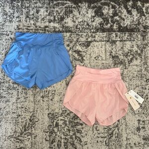 2 PAIRS of Love Tree Athletic Shorts in Blue and Pink